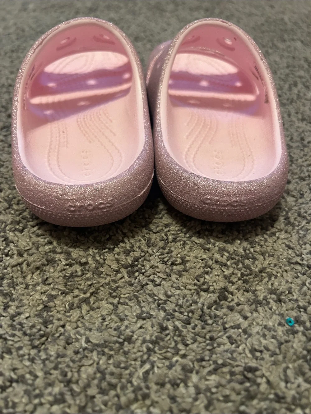 CROCS Kids Glitter Pink Slide Sandals